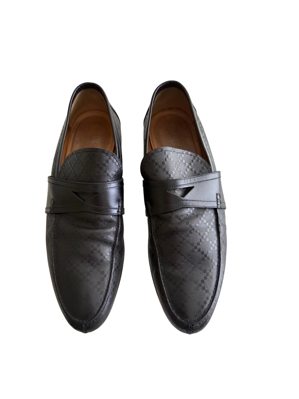 Gucci Black Leather Lux Diamante  Loafers